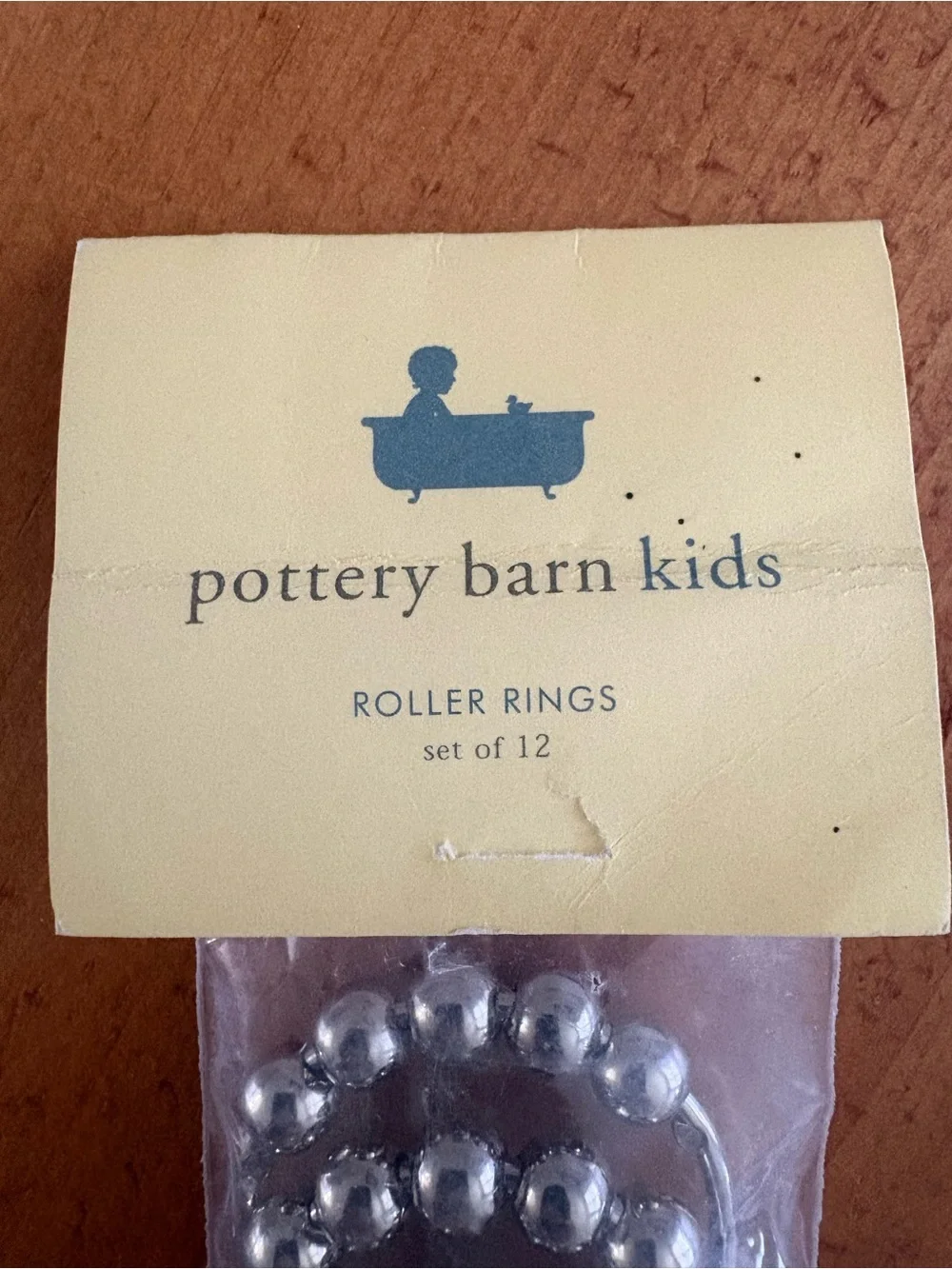 Pottery Barn Kids Shower Roller Rings, Set of 12, Brand New